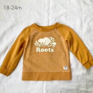💙2/$25 Roots 18-24 Months XL Baby Toddler Yellow Crewneck Crew Sweatshirt Camp